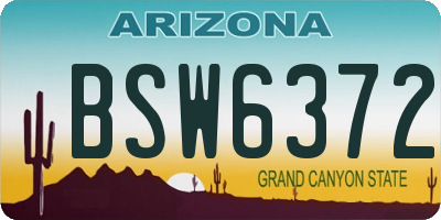 AZ license plate BSW6372