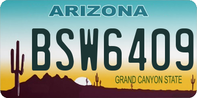 AZ license plate BSW6409