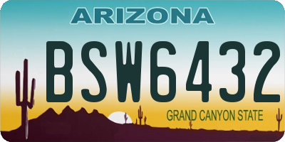 AZ license plate BSW6432