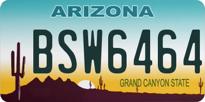 AZ license plate BSW6464