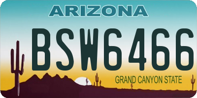 AZ license plate BSW6466