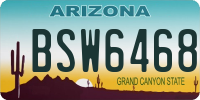 AZ license plate BSW6468