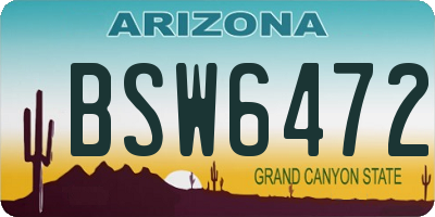 AZ license plate BSW6472