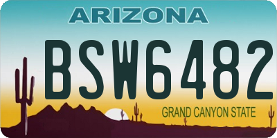 AZ license plate BSW6482
