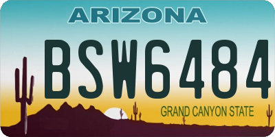 AZ license plate BSW6484