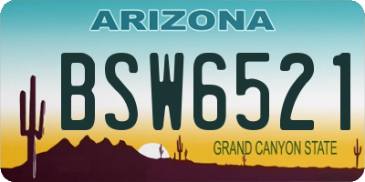 AZ license plate BSW6521