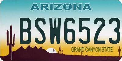 AZ license plate BSW6523
