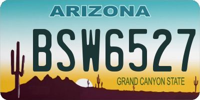 AZ license plate BSW6527