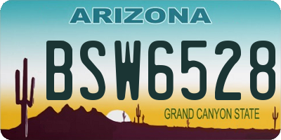 AZ license plate BSW6528