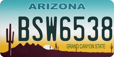 AZ license plate BSW6538
