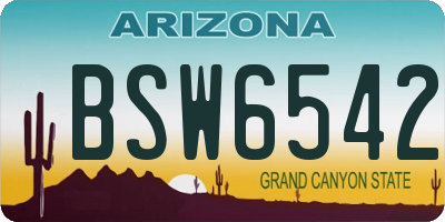 AZ license plate BSW6542