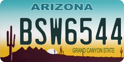 AZ license plate BSW6544