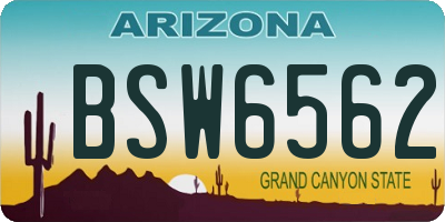 AZ license plate BSW6562