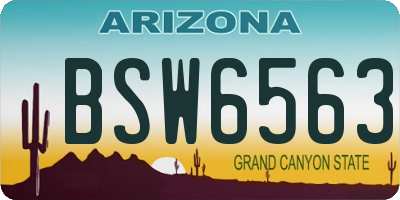 AZ license plate BSW6563