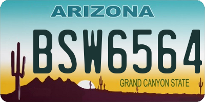 AZ license plate BSW6564