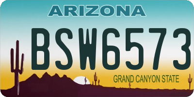 AZ license plate BSW6573