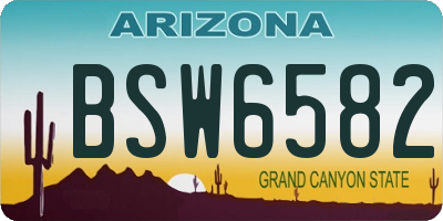 AZ license plate BSW6582