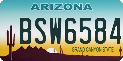 AZ license plate BSW6584