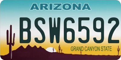 AZ license plate BSW6592
