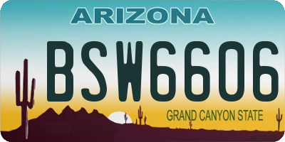 AZ license plate BSW6606