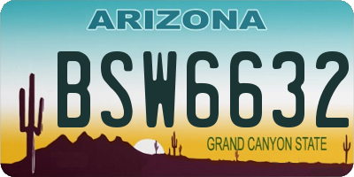 AZ license plate BSW6632