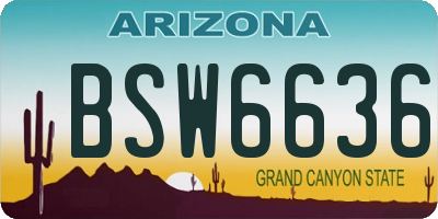 AZ license plate BSW6636