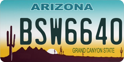AZ license plate BSW6640