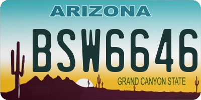 AZ license plate BSW6646