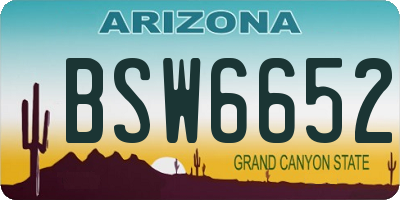 AZ license plate BSW6652