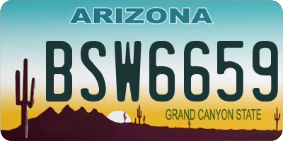 AZ license plate BSW6659