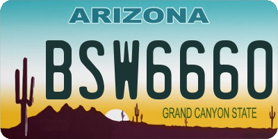 AZ license plate BSW6660