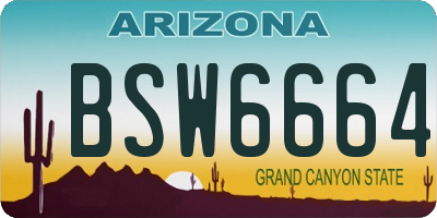 AZ license plate BSW6664