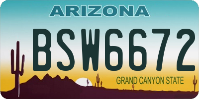 AZ license plate BSW6672