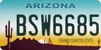 AZ license plate BSW6685