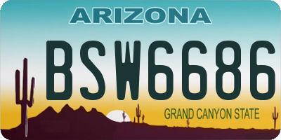 AZ license plate BSW6686