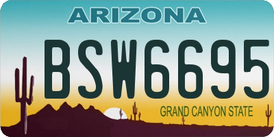 AZ license plate BSW6695