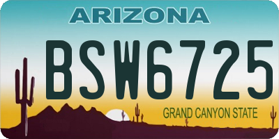 AZ license plate BSW6725