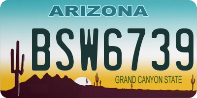 AZ license plate BSW6739