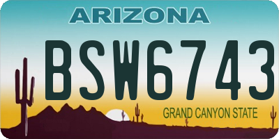 AZ license plate BSW6743