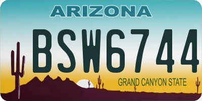 AZ license plate BSW6744