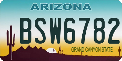 AZ license plate BSW6782