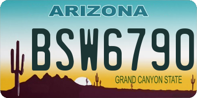 AZ license plate BSW6790