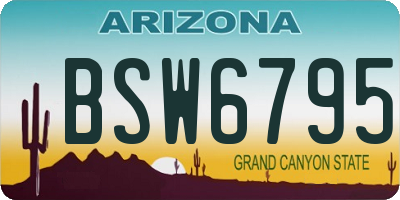 AZ license plate BSW6795