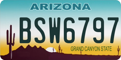 AZ license plate BSW6797