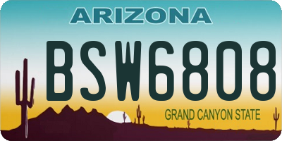 AZ license plate BSW6808