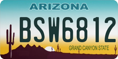 AZ license plate BSW6812