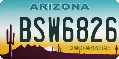 AZ license plate BSW6826