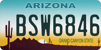 AZ license plate BSW6846