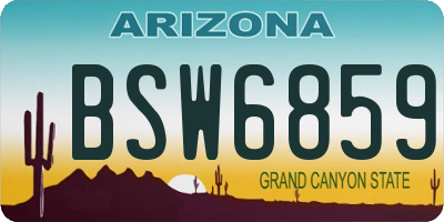 AZ license plate BSW6859