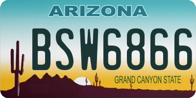 AZ license plate BSW6866